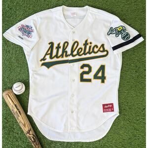Rickey Henderson 1989 World Series Oakland Athletics Vintage Authentic Jersey 48